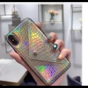 Rainbow cover case with card holder for I phone 6s plus